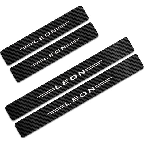 (Pour Leon) Autocollants de seuil de porte de voiture à motif fibre de carbone pour Seat Arona,Ateca,Toledo,Ibiza,Leon,Alhambra,Altea,Arosa,Cordoba,Exeo,Mii,Tarraco (1/3)