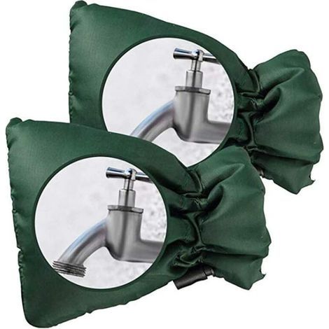 Set mit 2 komfortablen Wasserhahnabdeckungen zum Schutz Ihres Außenwasserhahns, dicke Außenwasserhahnabdeckung gegen Frost – Grün (1/5)