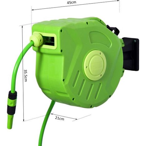 EASYCOMFORT Rullo Avvolgitubo a Parete Portatile con Riavvolgimento Automatico 15 Metri
