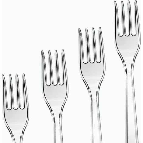 Fourchette En Plastique Transparente - Réutilisable Et Lavable - Pour Fêtes Mariages Et Camping - Lot De 100 Pièces (1/5)