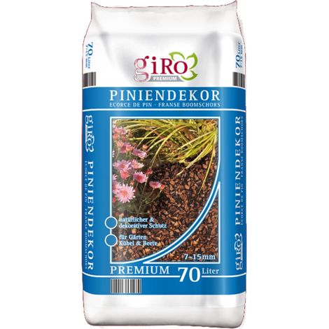 GiRo – Écorce de pin décorative Premium 7-15 mm – brun-rouge naturel, 70 litres