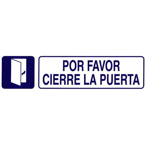 Rotulo Adhesivo 250x63 mm. Por Favor Cierre Puerta