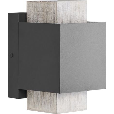 Lámpara LED de pared para exterior de metal estilo moderno puerta principal porche negro Timok (1/5)