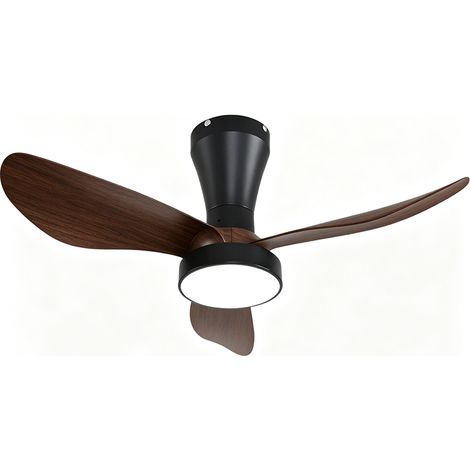 Ventilateur de plafond 32 pouces avec lumière, Modèle plat – Télécommande incluse, double sens de rotation – 6 vitesses, minuterie, lumière LED dimmable – Silencieux pour chambre, cuisine, salon (1/4)