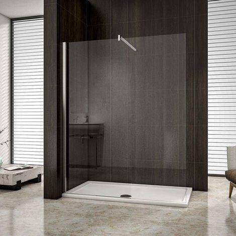 Aica Sanitaire – Paroi de douche 150cm en verre anticalcaire 8mm – Hauteur 200cm – Installation murale – Barre standard incluse