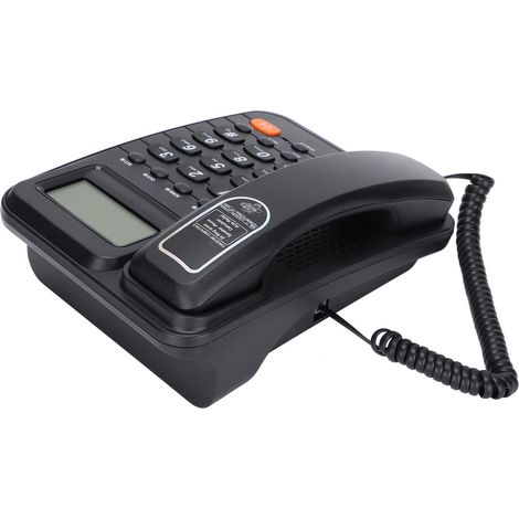 Téléphone filaire KXT2029CID avec répondeur et écran LCD pour la maison, l'hôtel ou le bureau (noir)