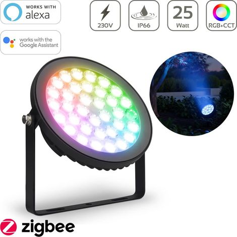 MiBoxer RGB+CCT LED Gartenstrahler 25W 230V Zigbee 3.0 Gartenleuchte mit Erdspieß FUTC05ZR