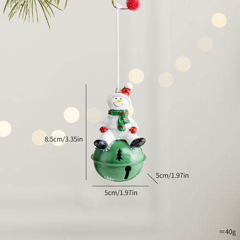 Décoration de Noël en résine style nordique, suspension bonhomme de neige avec cloche, ornement sapin de Noël, figurine festive pour maison, table et salon (1/5)