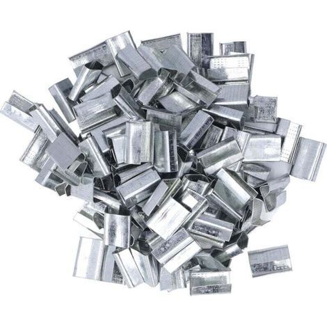 Boucle De Cerclage Métallique Galvanisé Pour Sangle Plastique Animalerie 16mm (1/4)