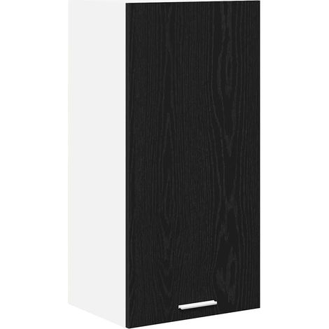 Armario de almacenamiento moderno y funcional para montaje en pared 40 x 31 x 80 cm fabricado en madera de ingeniería negra 020053298 (1/5)