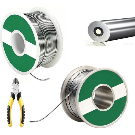 2 Bobines de Soudure Etain Sans, 68g, Fil 1mm à Noyau de Colophane Avec Pince Coupante, Ce Fil de Soudure Convient Aux Réparations Électroniques, Soudage Industriel et Projets DIY (1/5)