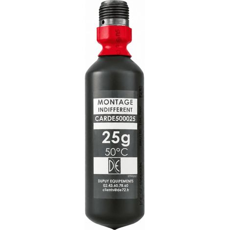 Cartouche CO² 25 g 50°C – tête filetée 15x125 – Conforme NF (1/2)