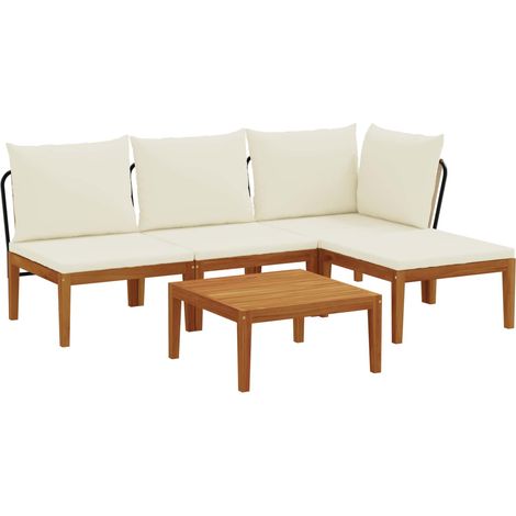 5 uds. Madera de Acacia Sólida y Cuerda Natural vidaXL (1/5)