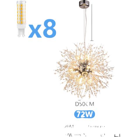 Lustre, Lampes Suspendues, Design Pissenlit, LED Énergétiquement Efficace, argent (1/2)