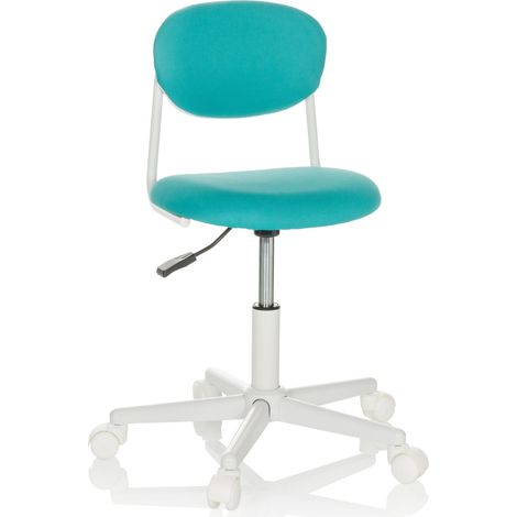 Chaise de bureau pour enfants / chaise pivotante pour enfants KIDDY BASE I Tissu turquoise hjh OFFICE (1/5)