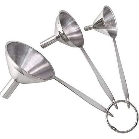 Set di 3 imbuti per riempire bottiglie in acciaio inox 3 in 1, set di imbuti da cucina (1/4)