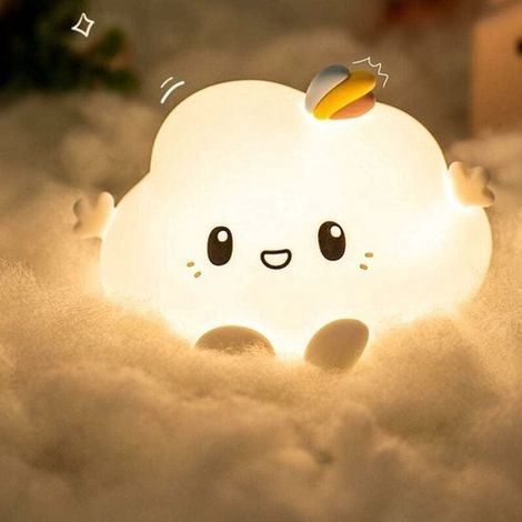 Luces nocturnas para niños，luz nocturna LED para bebés con enchufe，luz nocturna portátil para niños，lámpara de silicona de 7 colores (1/5)