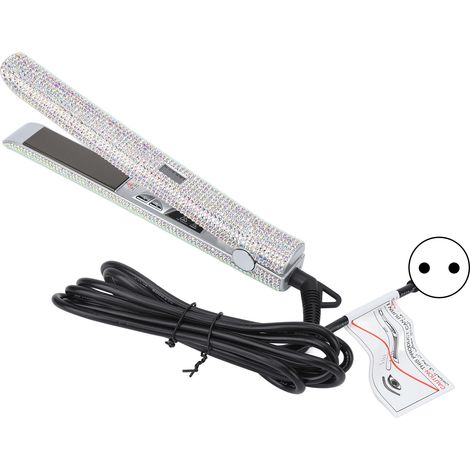 Lisseur à Cheveux 150W Strass Électrique 2-en-1 Forme Rapide Écran LCD Température Variable Prise UE 220V (1/5)