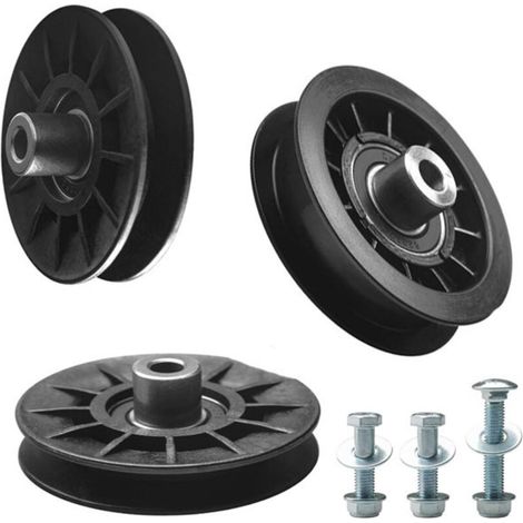Accessoires pour tondeuse à gazon 532194326 Roue tendeur à gorge en V et 532194327 Roue tendeur plate, roues tendeurs pour tondeuse à gazon disponibles en versions à gorge en V et plate.
