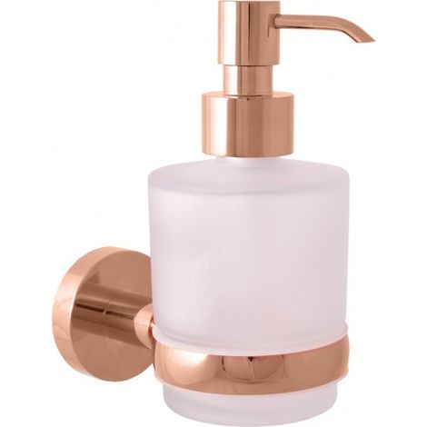Distributeur de savon COLORADO en verre et laiton rose gold poli 200 ml (1/2)