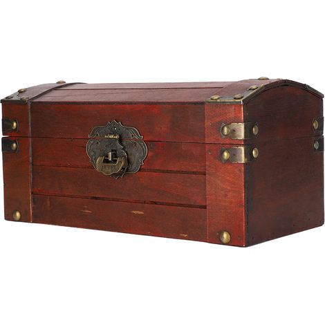 Boîte à bijoux en bois vintage, boîte de rangement pour bijoux, accessoire de décoration avec serrures 1 (1/5)
