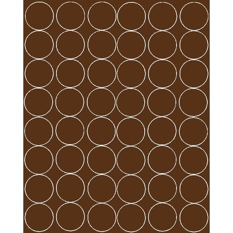 Autocollants ronds de 6 cm, pastilles, 48 pièces, marron brillant