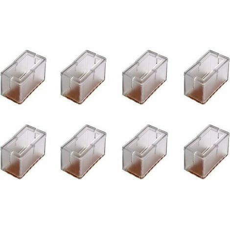 Chaise de silicone rectangle Chaise de pied de pied Casquettes, protections de plancher de bois, paquet de 8 (1/3)