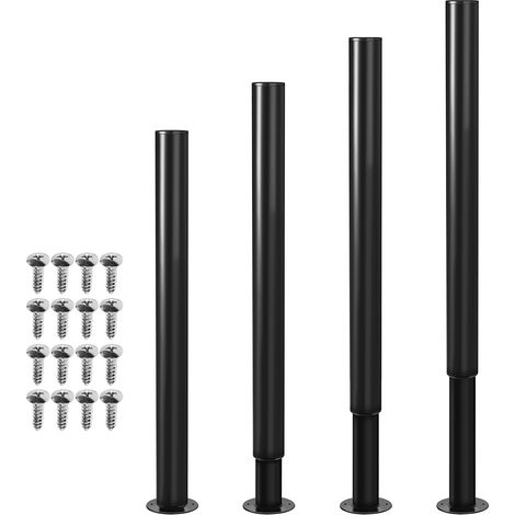 Wolketon 4X Möbelfüße 70-110cm Dehnbar(Schwarz) Sockelfüße Stützfuß Schrankfuß Verstellbar Hotel Sockelfüße Füße