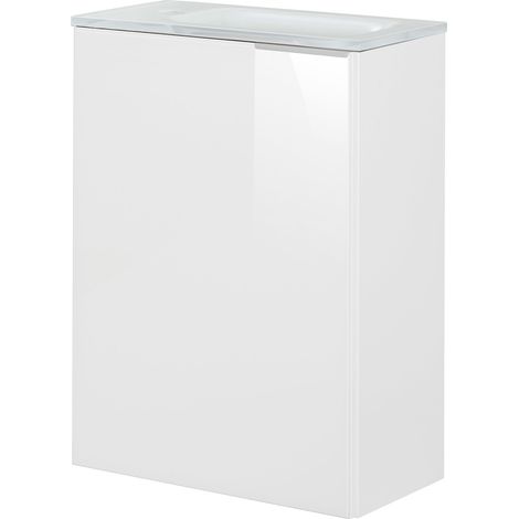 FACKELMANN Set SBC - Front lackiertes Glas Weiß - Korpus Weiß