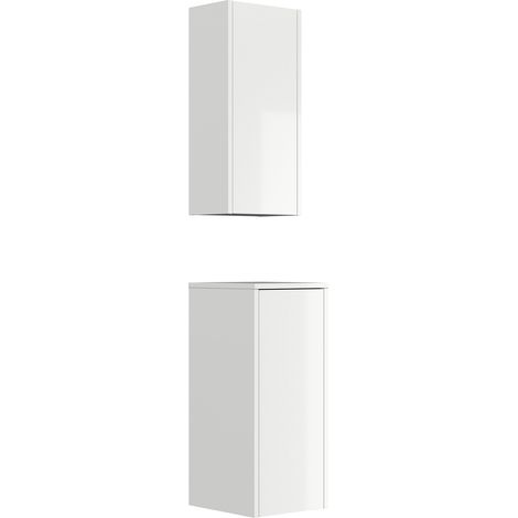 Badschrank 2er Set Taifun zur Wandmontage weiß Hgl