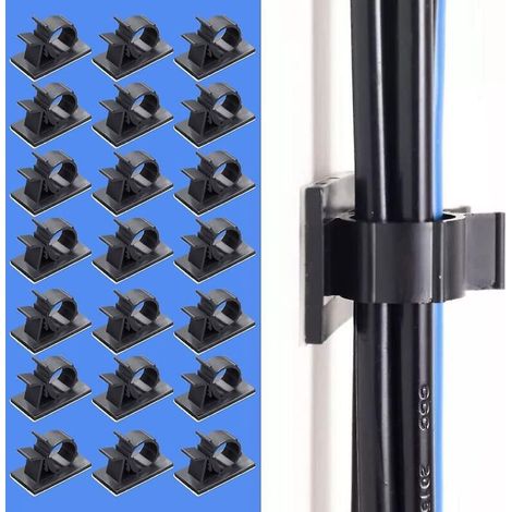 50 Stück verstellbare, selbstklebende Kabelclips, hochwertige 3M-Kabelbinder aus Nylon, Kabelbefestigungen für Büroorganisation, Computer-Netzkabel, Auto und Haushalt (Schwarz)