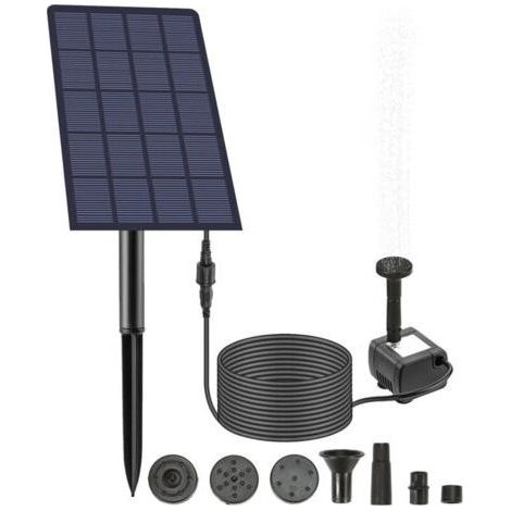 Solarbrunnenpumpe, Solarbrunnen für den Außenbereich, Gartenbrunnen, Vogeltränkenpumpe, Solarbetriebener Brunnen, 2,5 W, 160 l/h Solarbrunnen für Teiche und Gärten (1/5)