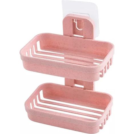 Porte-savon - Étagère de douche/baignoire - Étagère de salle de bain universelle - Double couche (1/5)