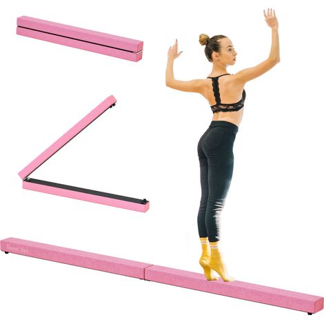 Poutre d'équilibre pliable 210 cm 120 kg rose