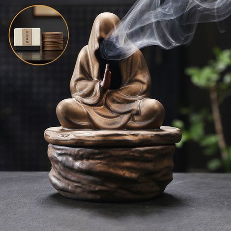Brûle-Encens - Céramique - Pour Cérémonie du Thé et Méditation - Plateau à Encens avec Boîte - 1 Pièce (1/5)
