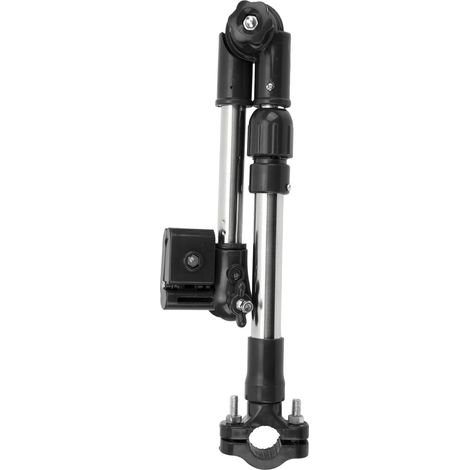 Support parapluie vélo en acier inoxydable, support ajustable 360° télescopique pour fauteuil roulant extérieur, noir (1/5)