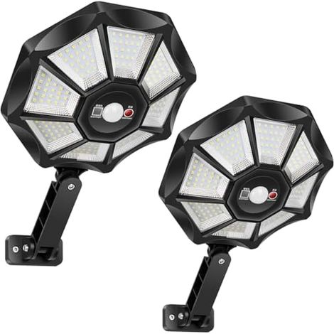 Lampadaire Solaire Exterieur, 6500K Lampes Solaires Extérieur avec Télécommande e Detecteur de Mouvement, Étanche IP65 Spot Solaire Eclairage de Jardin pour Allée Terrasse Patio Garage (1/5)