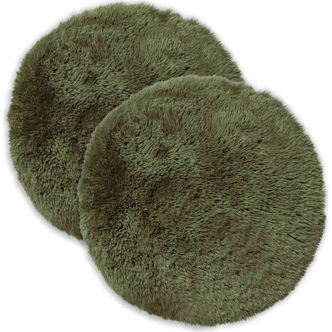 Housse de coussin 2 pcs HEERLEN Vert Ø 50 cm Fleece PV vidaXL
