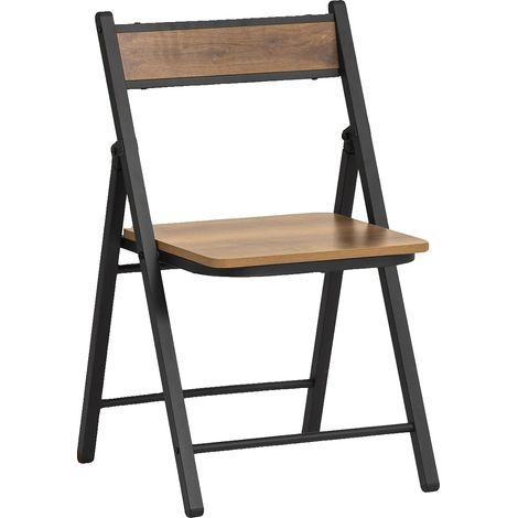 Chaise pliante, design gain de place, cadre en métal durable, assemblage requis, Nature (1/5)