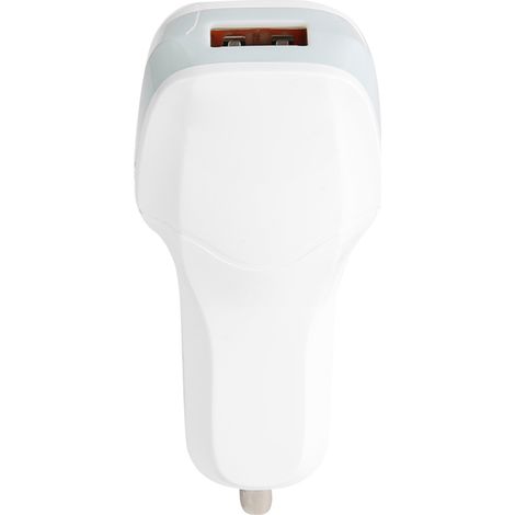 Chargeur de voiture portable USB 3.0 rapide 12-24 V pour téléphone, appareil photo et tablette - Accessoire auto pratique - Blanc (1/5)