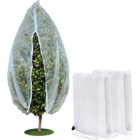 Filet anti-insectes, filet à papillons, filet pour arbres fruitiers avec fermeture éclair et cordon de serrage, lot de 2, filet anti-insectes et anti-oiseaux, pour la protection du jardin (1/5)