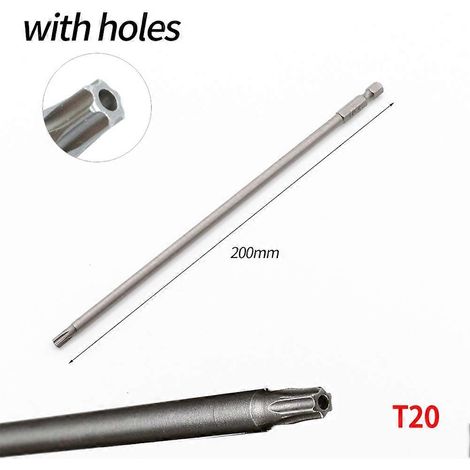 Tournevis creux de 7,78 pouces avec embout Torx et mandrin hexagonal T8-T40 - Outil de tournevis de précision (1/5)