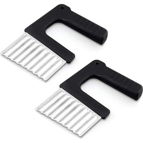 2PCS mandolines en Acier Inoxydable, Coupe-légumes en Acier Inoxydable, Trancheuse de Frites Vague,pour Couper Pommes de Terre, Pommes de Terre Douces et Fruits ou légumes (1/5)
