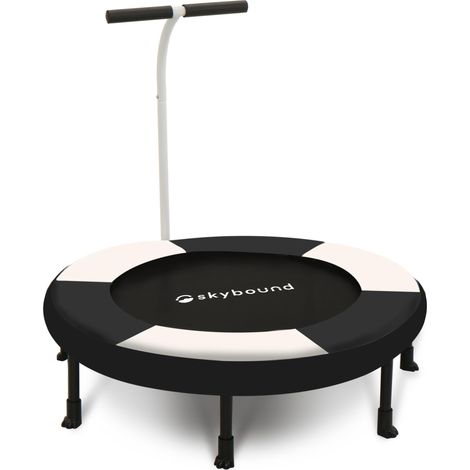 Trampoline Enfant 91 cm avec Barre de Maintien, Mini Trampoline Intérieur pour Enfants, 28 Ressorts Haute Élasticité, Cadre en Acier Renforcé, Pieds Antidérapants, Facile à Monter (1/5)