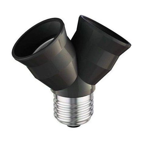 Douille Diviseur E27 Culot Double pour Lampes Séparateur d'Ampoule LED Charge Max 15 W par Culot 2 en 1 Noir