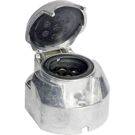 HP Autozubehör 28431 Anhänger-Steckdose [Steckdose 7polig - Stecker 7polig] Aluminium