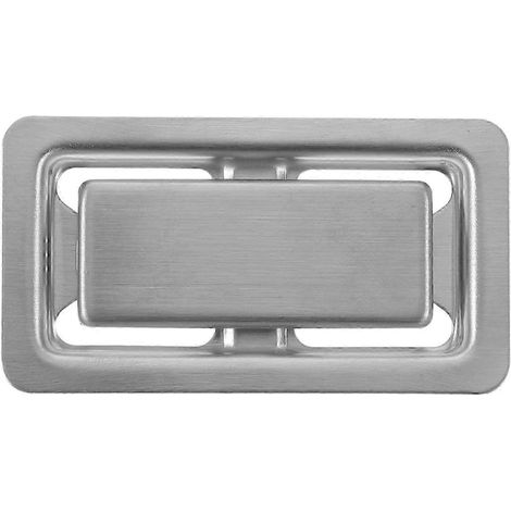 Couvercle de trop-plein d'évier en acier inoxydable, bouchon rectangulaire à insérer, empêche les obstructions, pour lavabo de cuisine et de salle de bain, argenté, 5,5 x 3 x 0,5 cm (1/5)