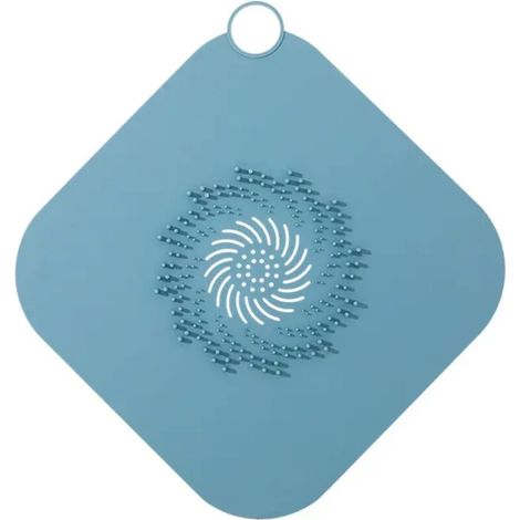 Sifone per doccia in silicone, filtro per scarico doccia, copertura per scarico in silicone (blu) (1/5)