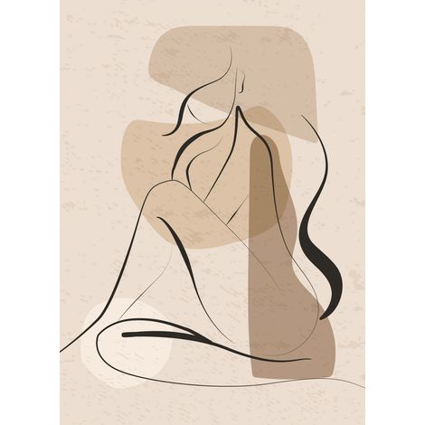 Papier peint panoramique - Femme Boho - 130 cm x 181 cm (1/2)