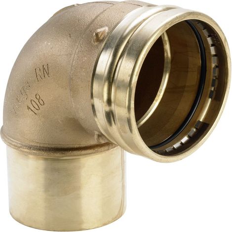 Viega Sanpress XL-Bogen 353667 88,9 mm, 90°, Rotguss, Einsteckende (1/2)